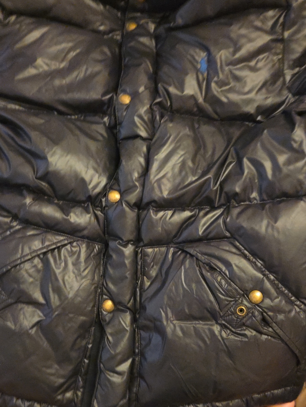 Kids Black Quilted Puffer Jacket with Snap Front